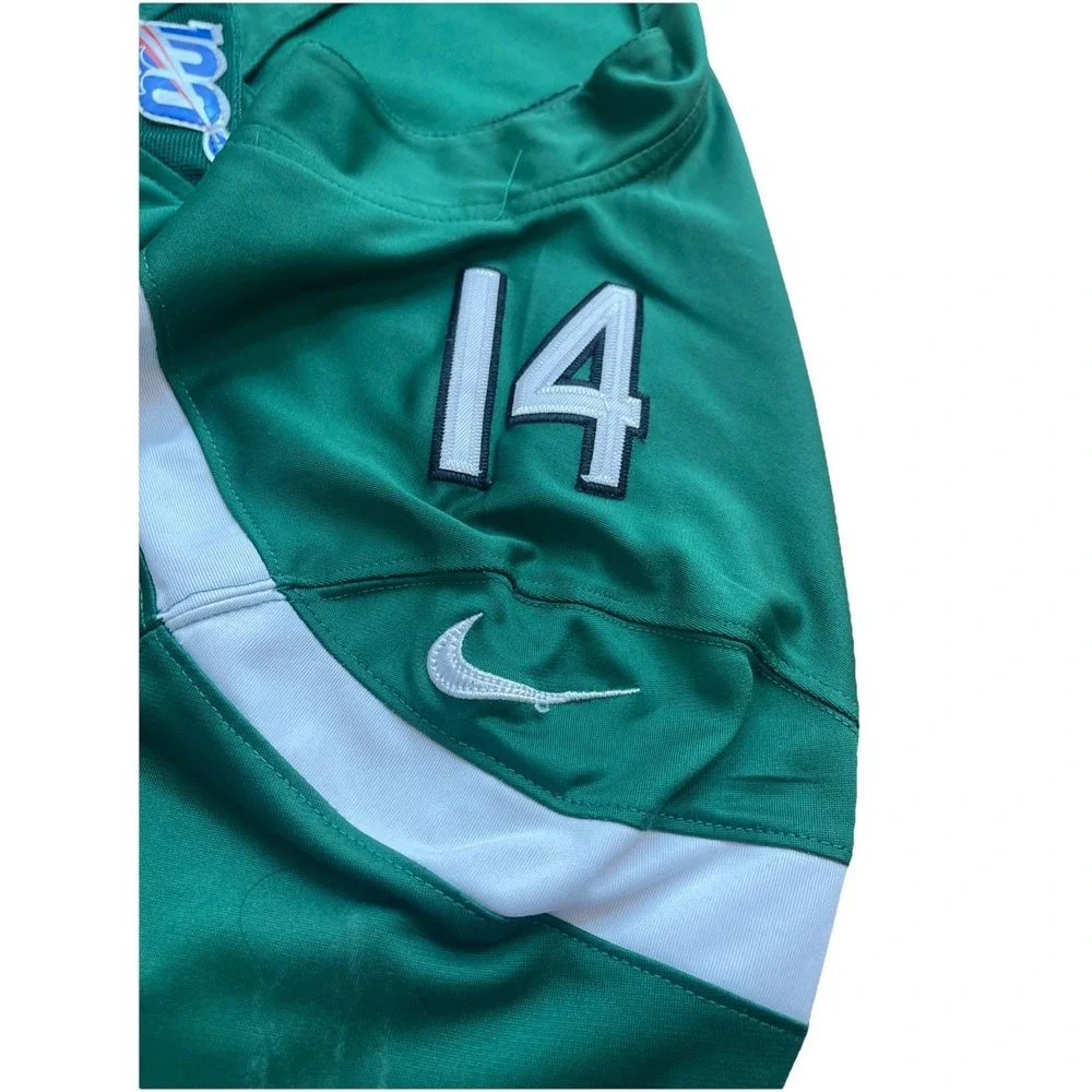 Nike NY Jets NFL 100th Anniversary Patch Jersey Green #14 Darnold Mens L No Name